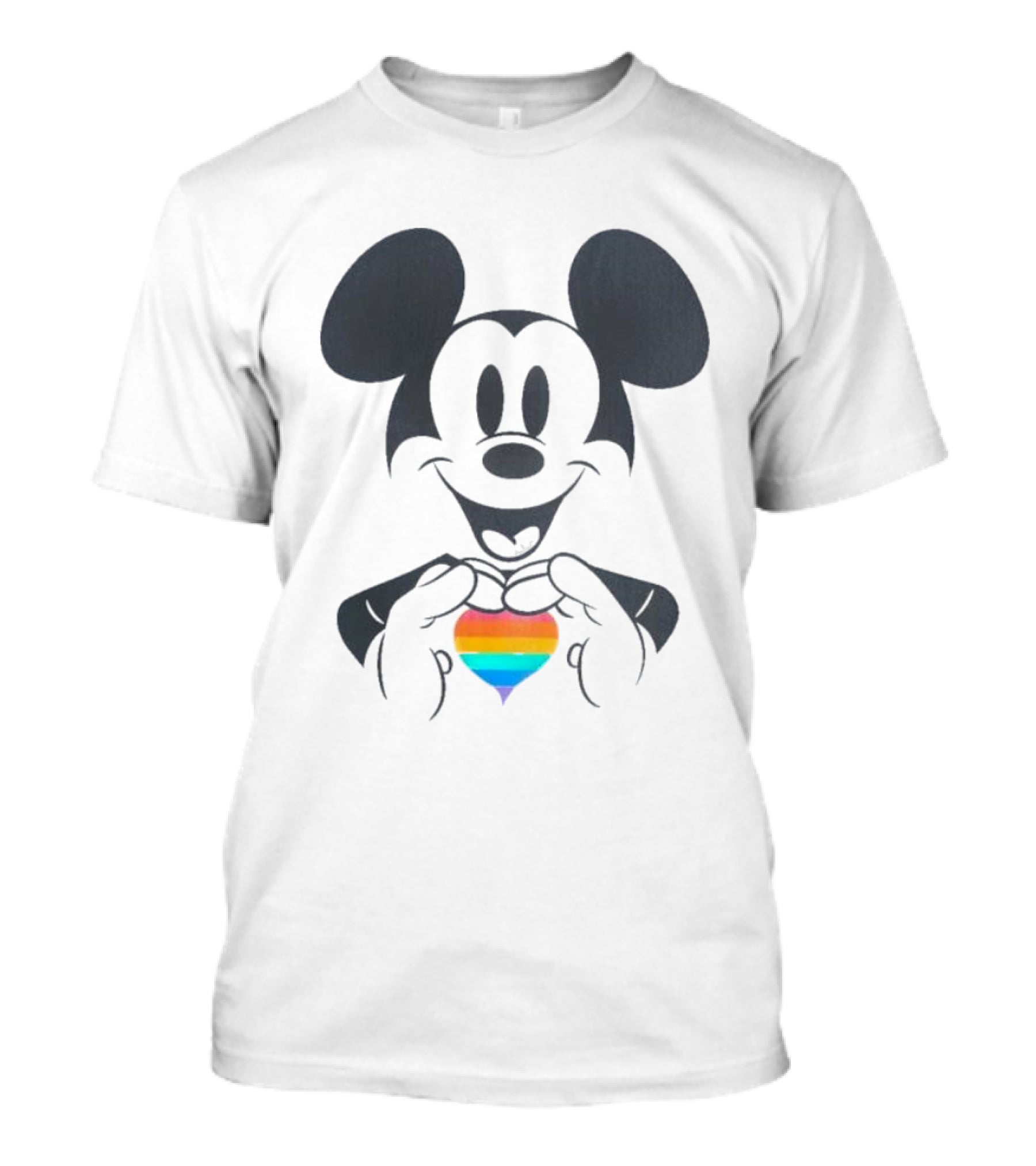Mickey Mouse Holding Rainbow Heart Disney Pride T-Shirt