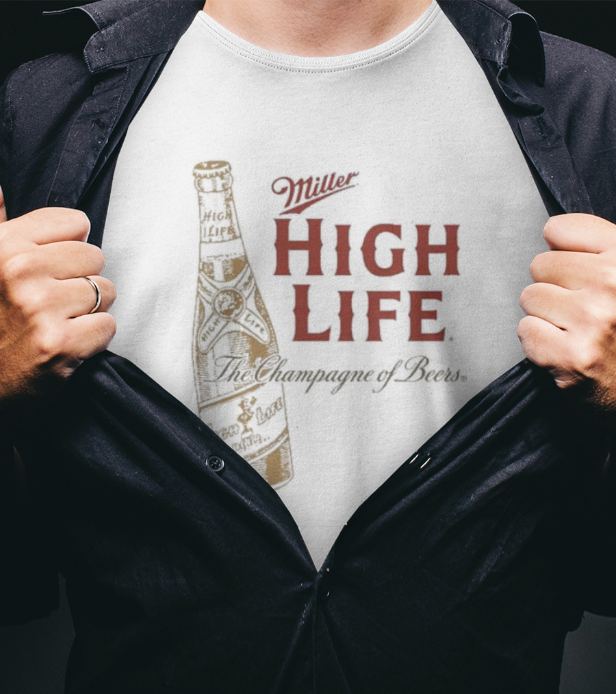 Miller High Life The Champagne Of Beers Vintage Bottle T-Shirt