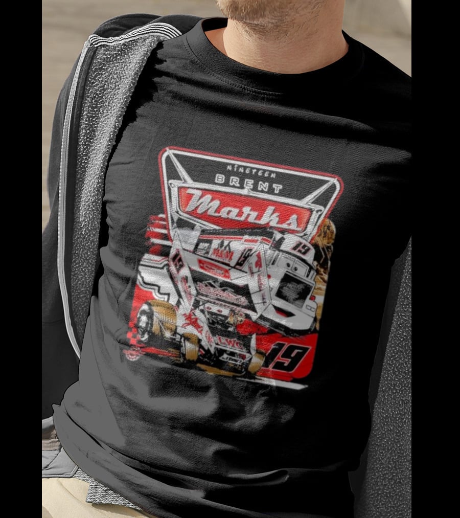 Nineteen Brent Marks Racing Car 19 Motorsport T-Shirt
