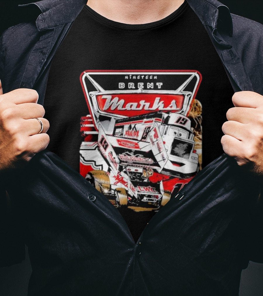 Nineteen Brent Marks Racing Car 19 Motorsport T-Shirt