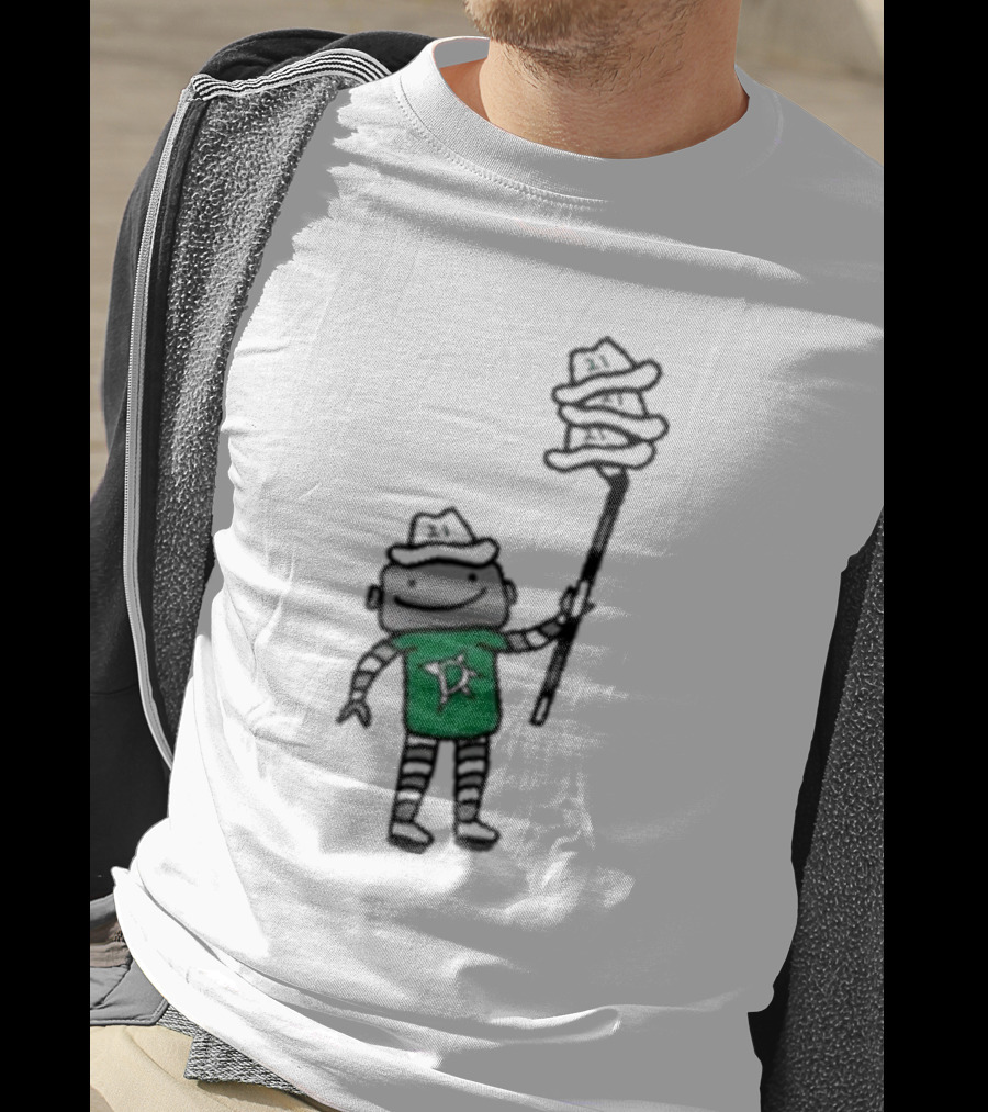 Dallas Stars Robo Hatty Character With Three Hats On Stick T-Shirt