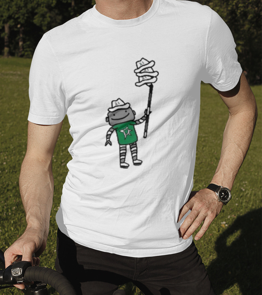 Dallas Stars Robo Hatty Character With Three Hats On Stick T-Shirt