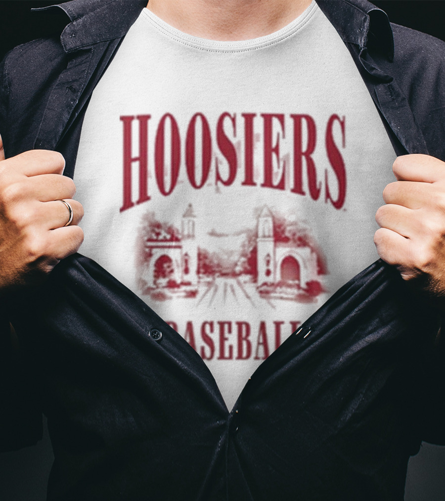 Hoosiers Baseball White Gates Iconic T-Shirt
