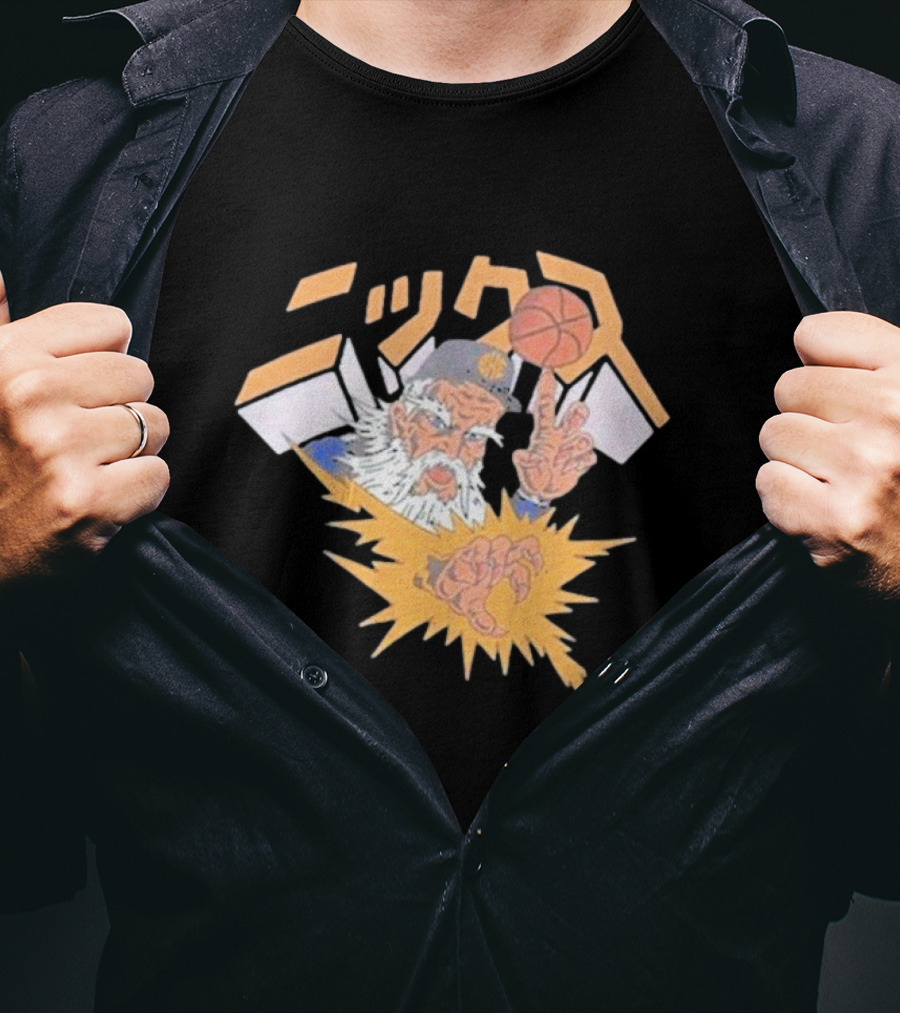 Big Knick Energy Anime Knicks Wizard Basketball Wizardry In Japanese T-Shirt