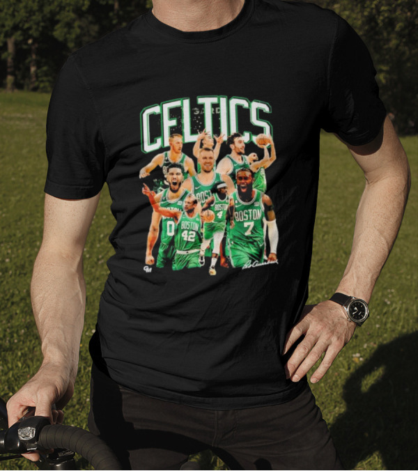 Boston Celtics 23-24 Team Champion Player Images Signature Celtics T-Shirt