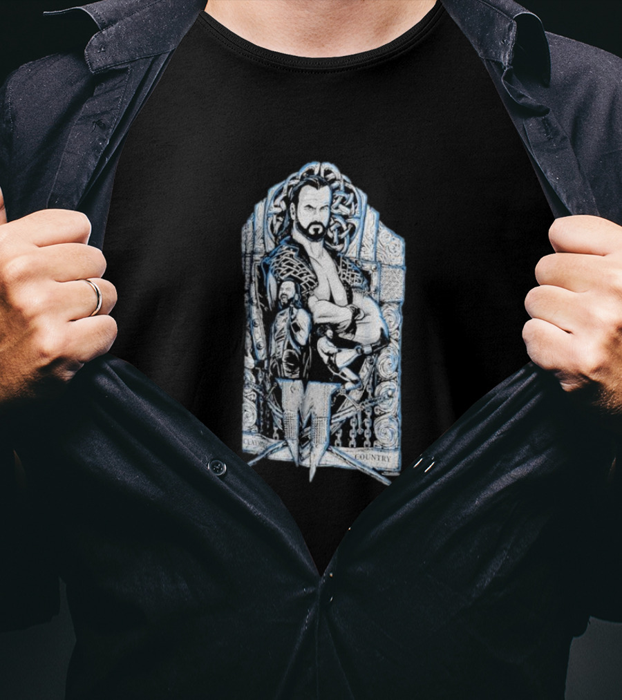 Drew McIntyre Prosphere Youth Superstar Collage Brave Country T-Shirt