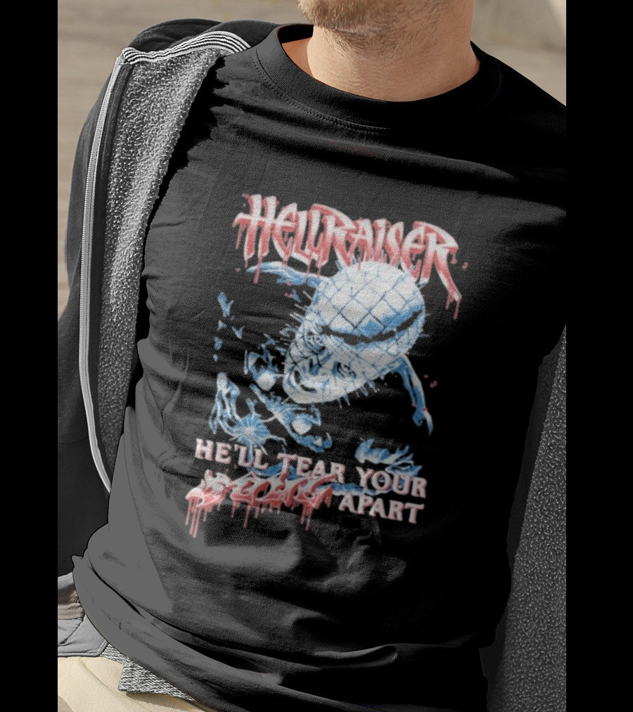 Hellraiser He'll Tear Your Soul Apart Pinhead Horror T-Shirt