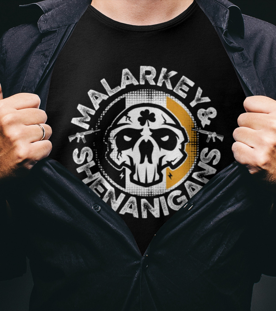 Malarkey And Shenanigans Skull Clover T-Shirt