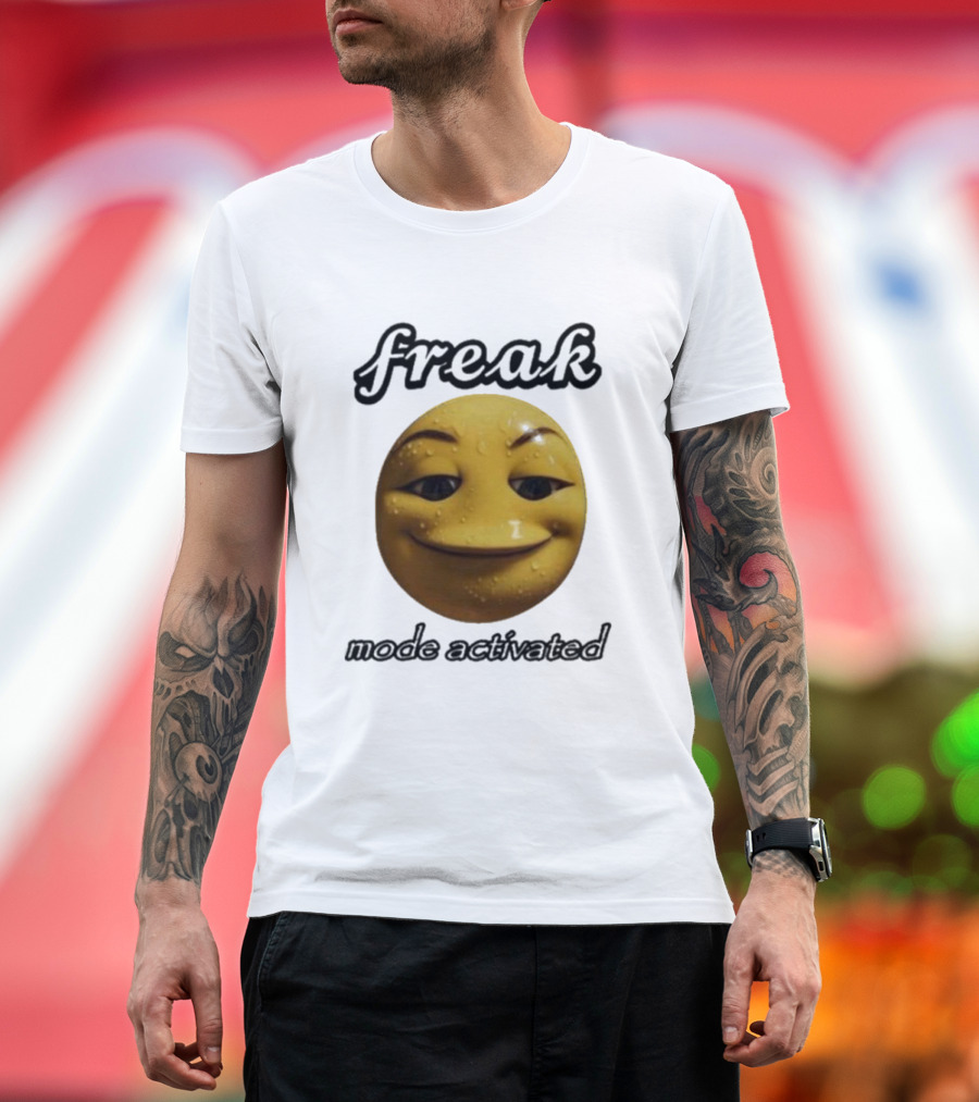 Freak Mode Activated Smirking Face Emoji Dark Humor T-Shirt