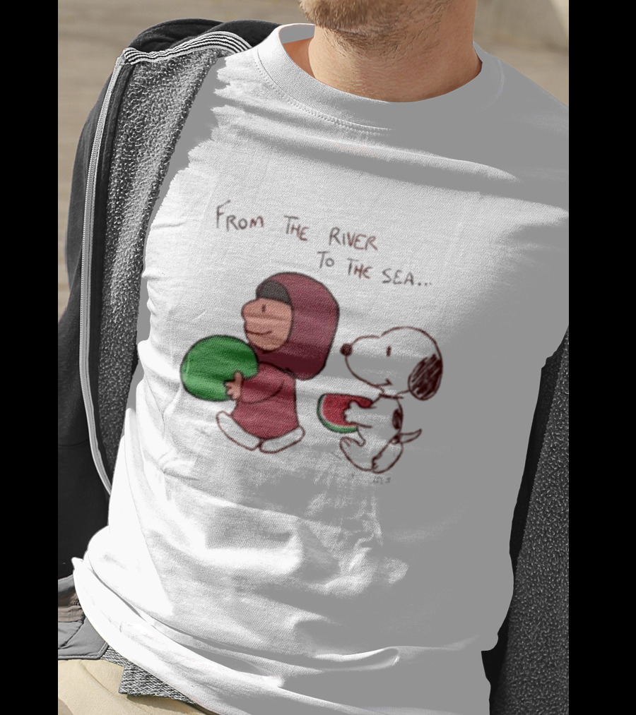 From The River To The Sea Peanuts Watermelon Walk T-Shirt