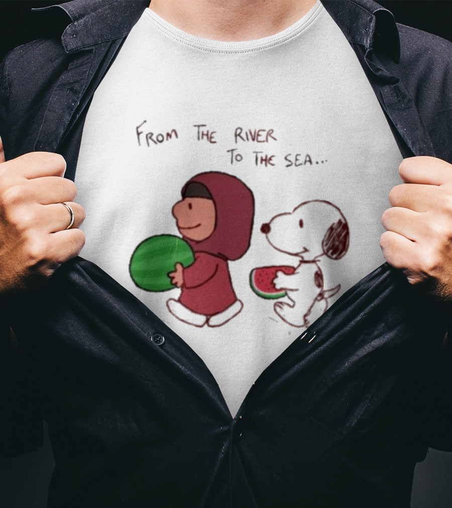 From The River To The Sea Peanuts Watermelon Walk T-Shirt
