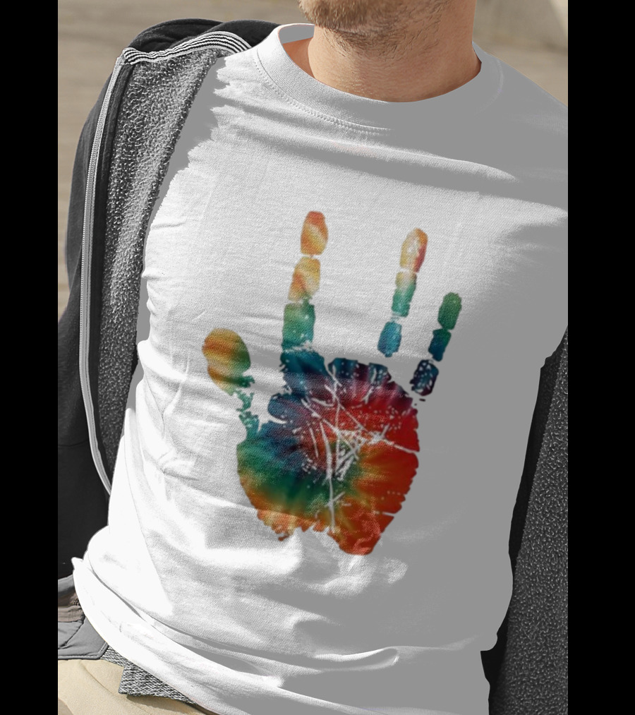 Happy Pride Month Tie-Dye Handprint T-Shirt