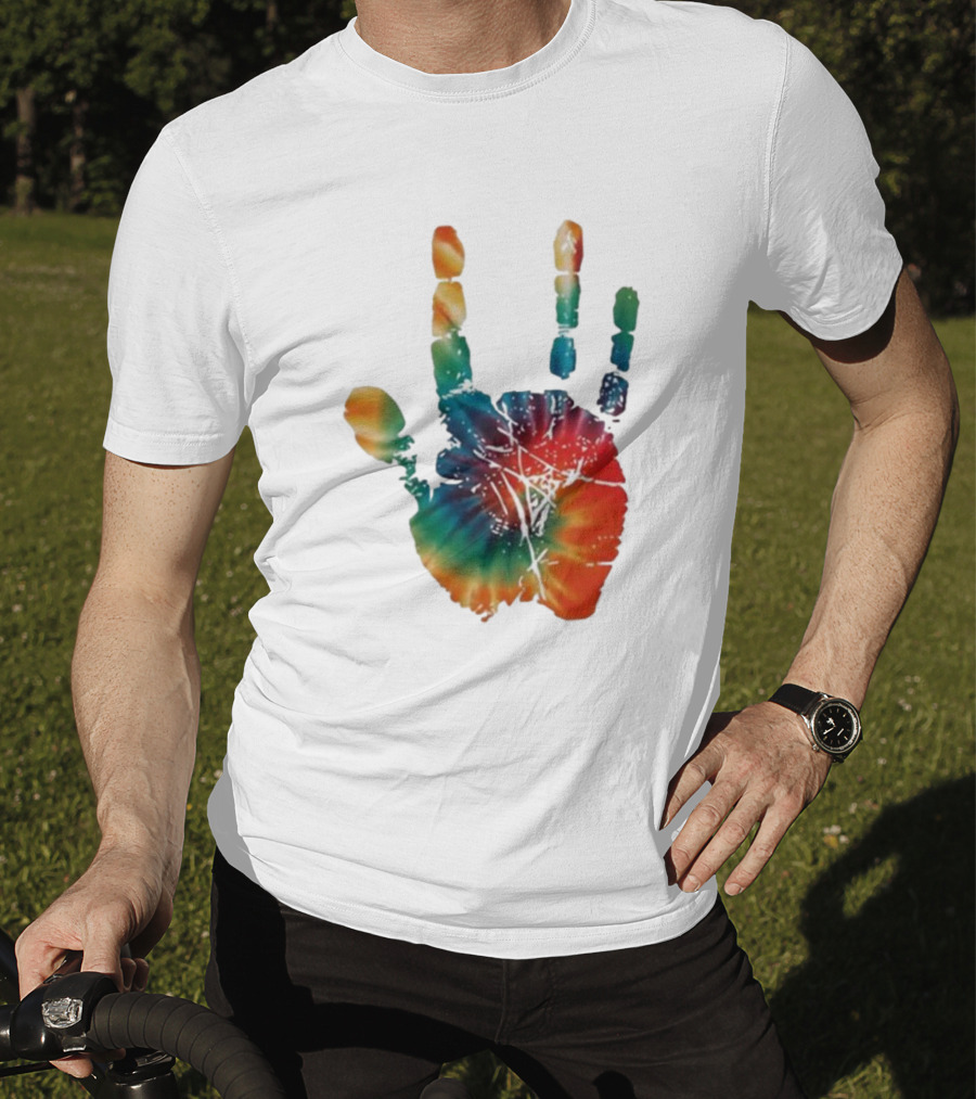 Happy Pride Month Tie-Dye Handprint T-Shirt