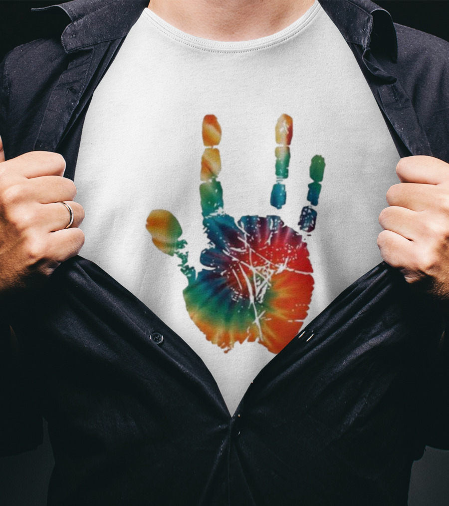 Happy Pride Month Tie-Dye Handprint T-Shirt