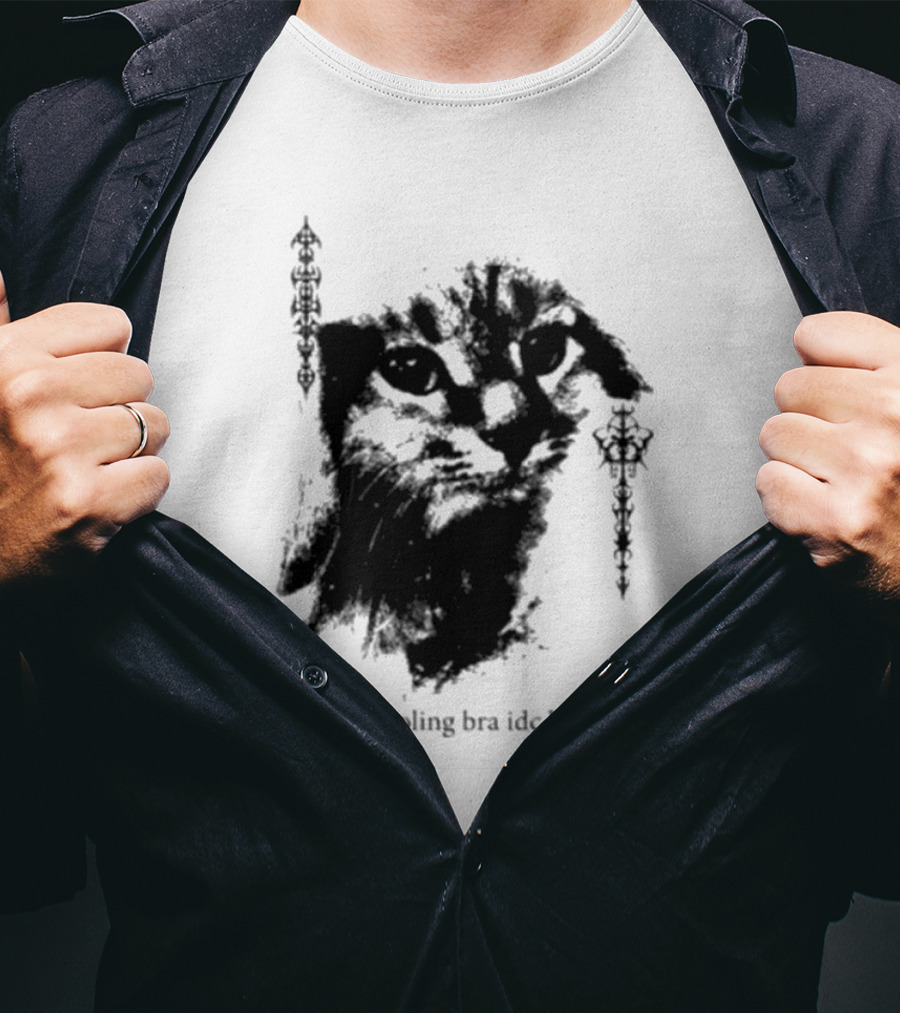 I Be Cooling Bra Idc Bout Nun Cat Face With Ornamental Side T-Shirt