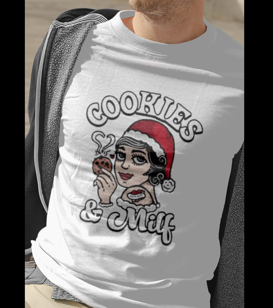 Matt Rife Cookies And Milf Holiday Theme With Santa Hat And Heart Cookie T-Shirt