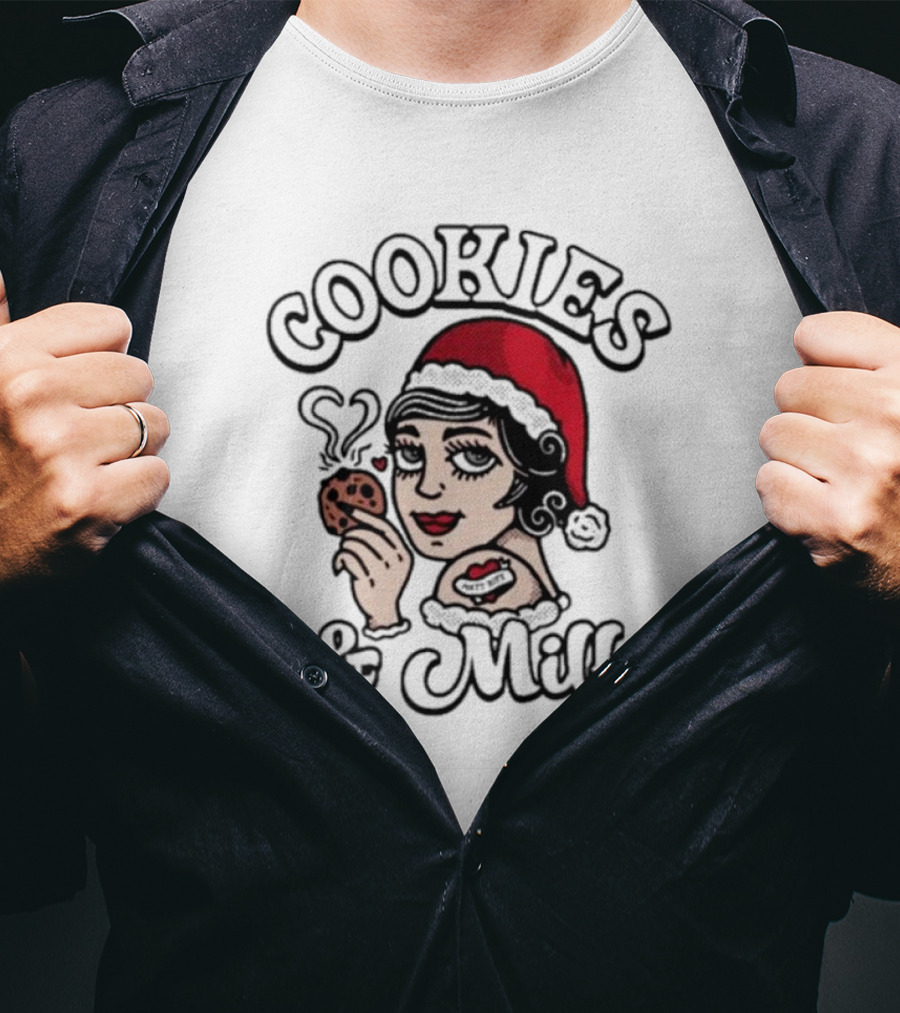 Matt Rife Cookies And Milf Holiday Theme With Santa Hat And Heart Cookie T-Shirt