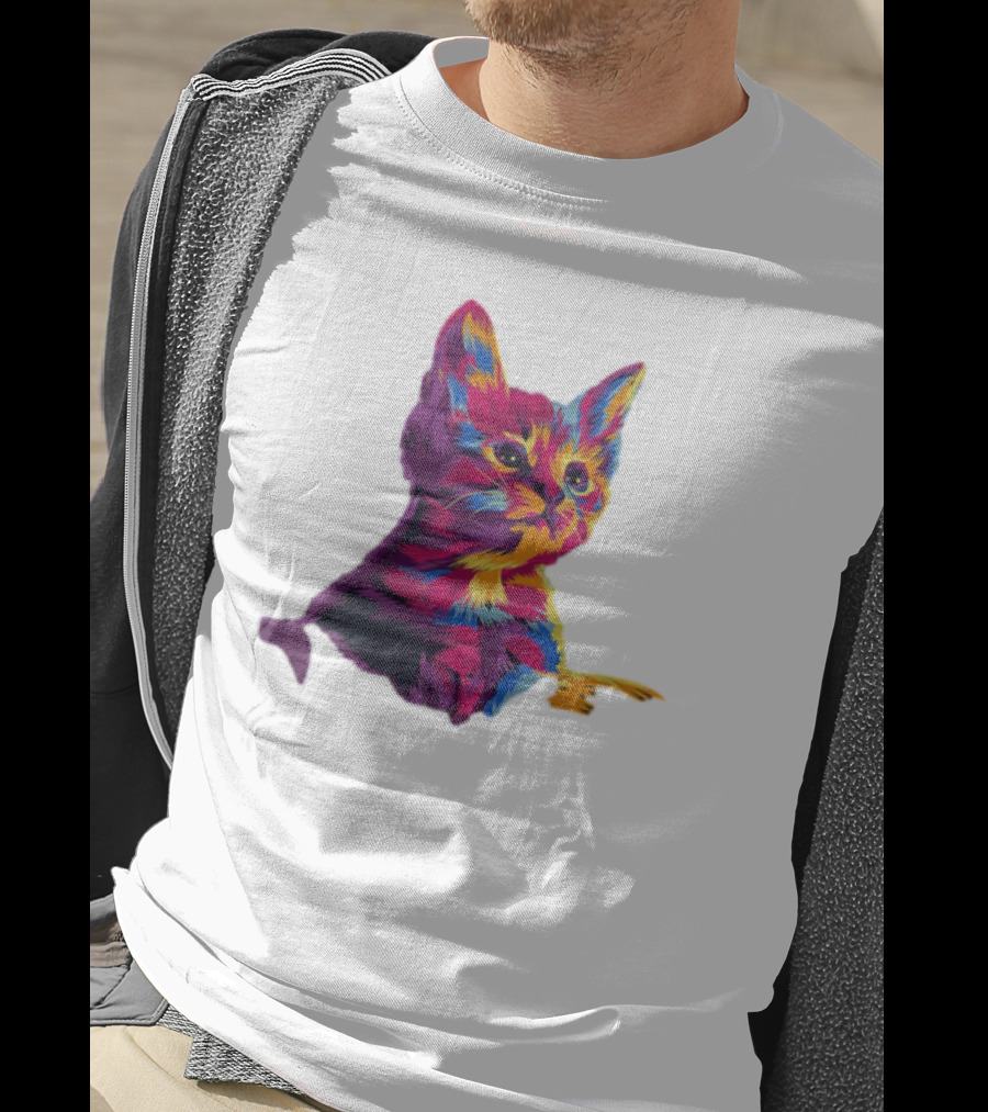 Kitten Colorful Art For Cat Lovers T-Shirt