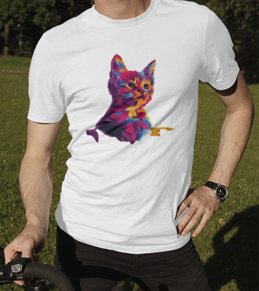 Kitten Colorful Art For Cat Lovers T-Shirt