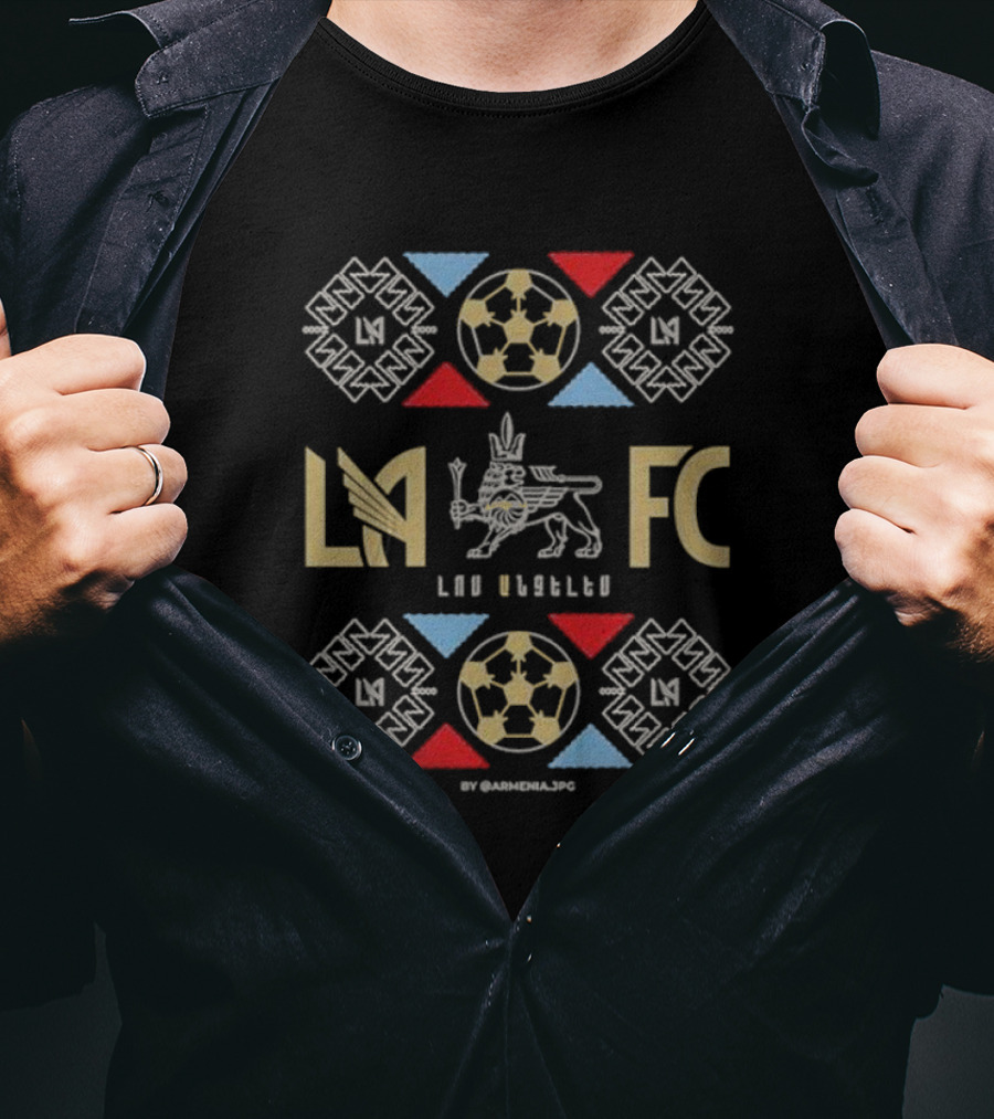 LAFC 500 Level Armenian Heritage Night LA Football Club Armenian Motifs T-Shirt