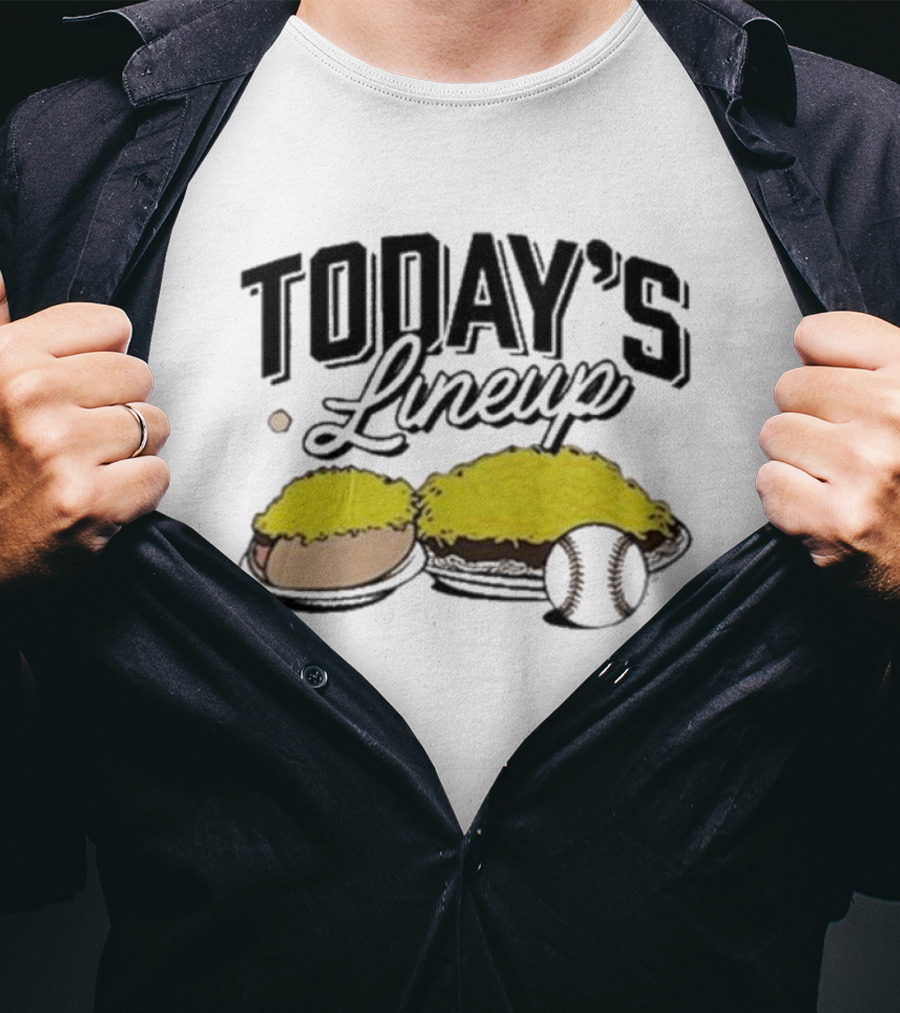 Today's Lineup Baked Potato Mac And Cheese Baseball T-Shirt