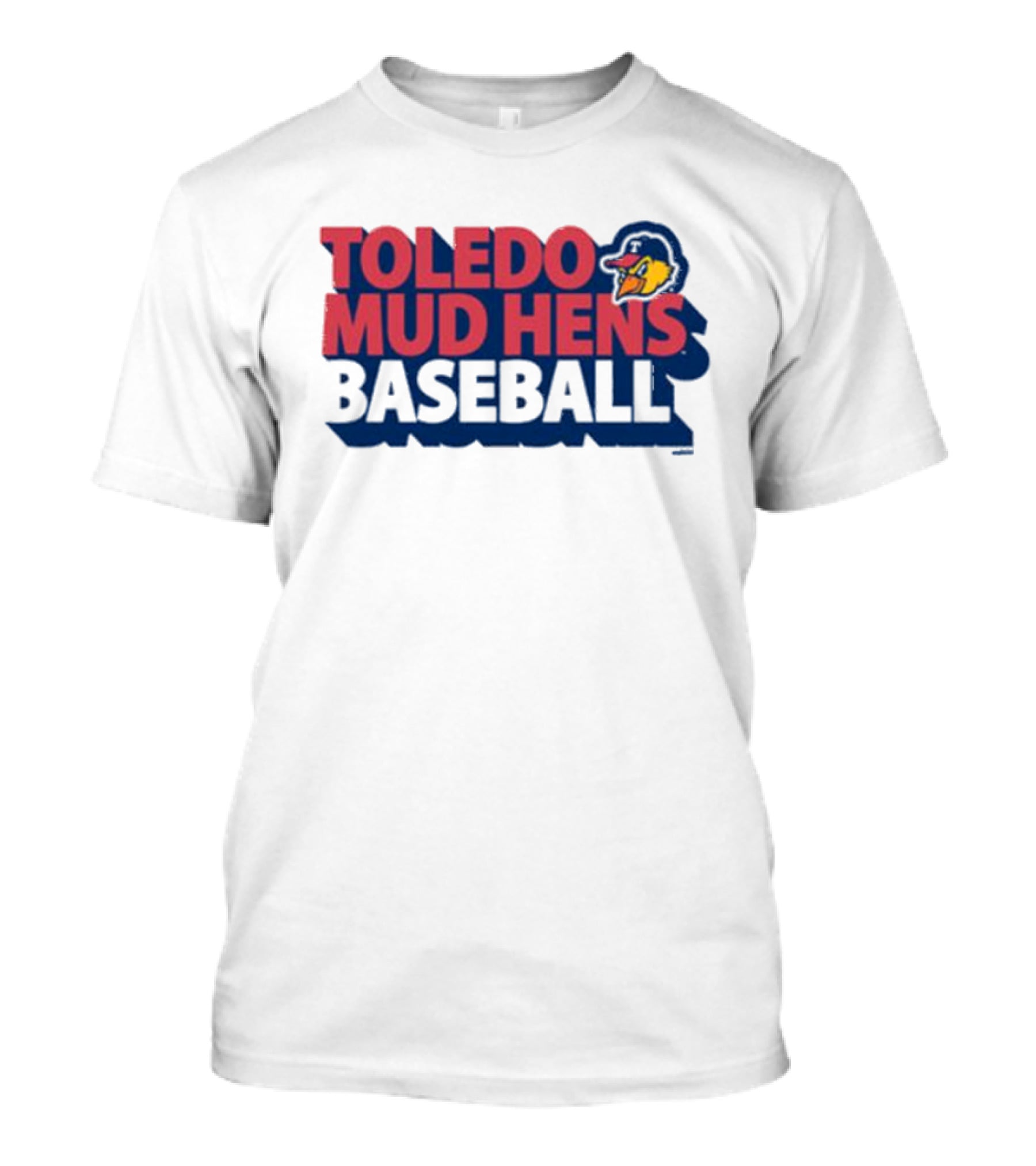 Toledo Mud Hens Baseball Logo With Iconic Classic Blue Hat And Yellow Cartoon Chicken T-Shirt