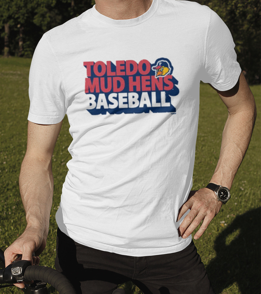 Toledo Mud Hens Baseball Logo With Iconic Classic Blue Hat And Yellow Cartoon Chicken T-Shirt