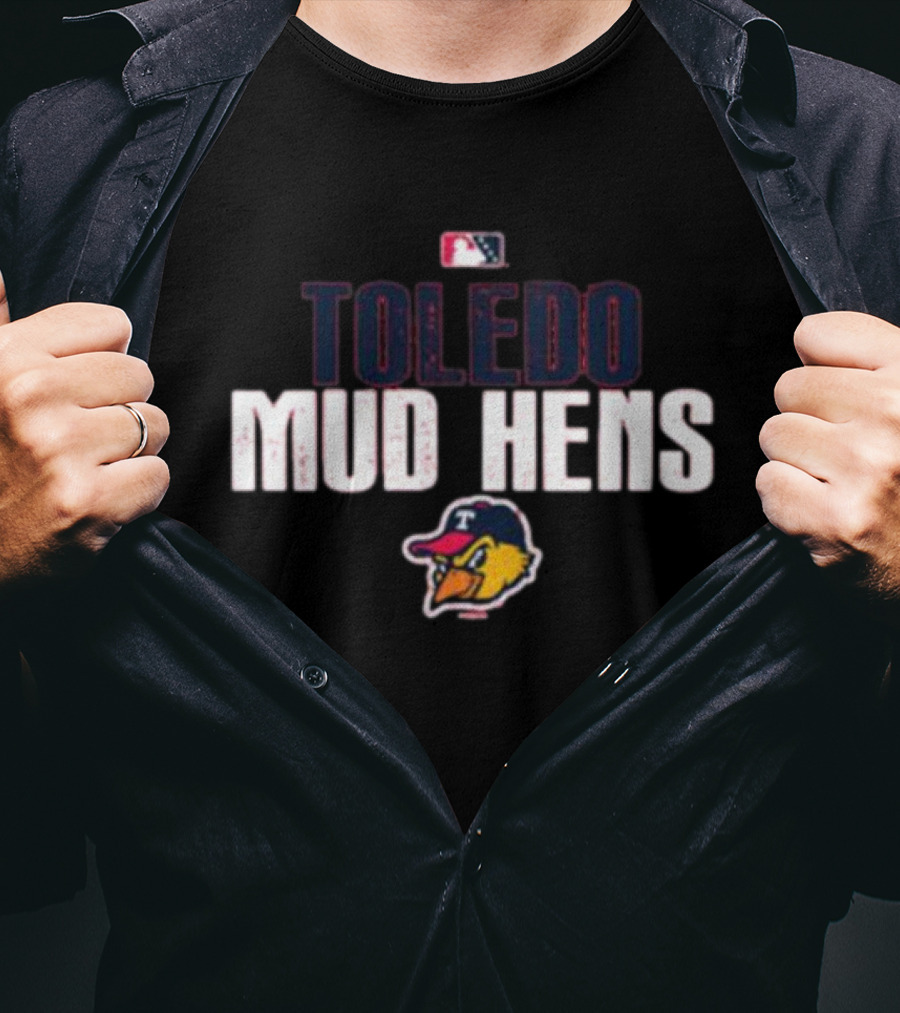 Toledo Mud Hens MLB Team Logo With Bird Mascot T-Shirt