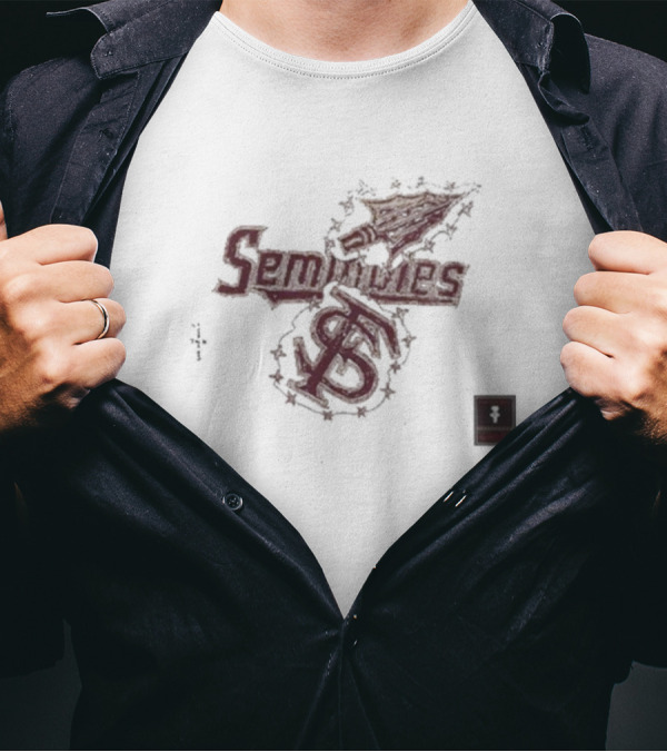 Travis Scott Cj X M&N X Florida State University Seminoles Hand Drawn T-Shirt