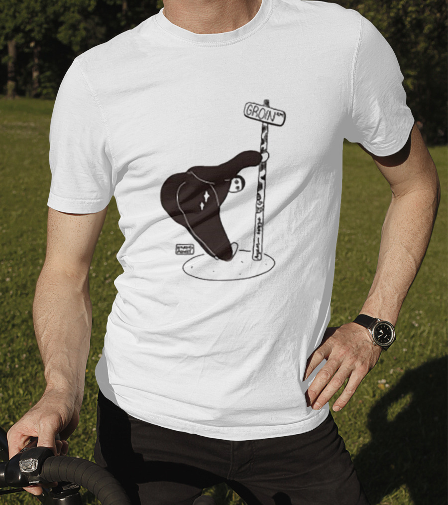 Groin Street Sign With Bandaged Steak Character By Rpwp T-Shirt