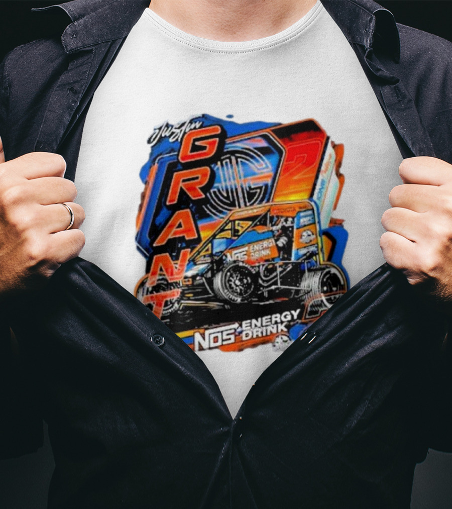 Justin Grant NOS Energy Drink Racing Car JMS T-Shirt