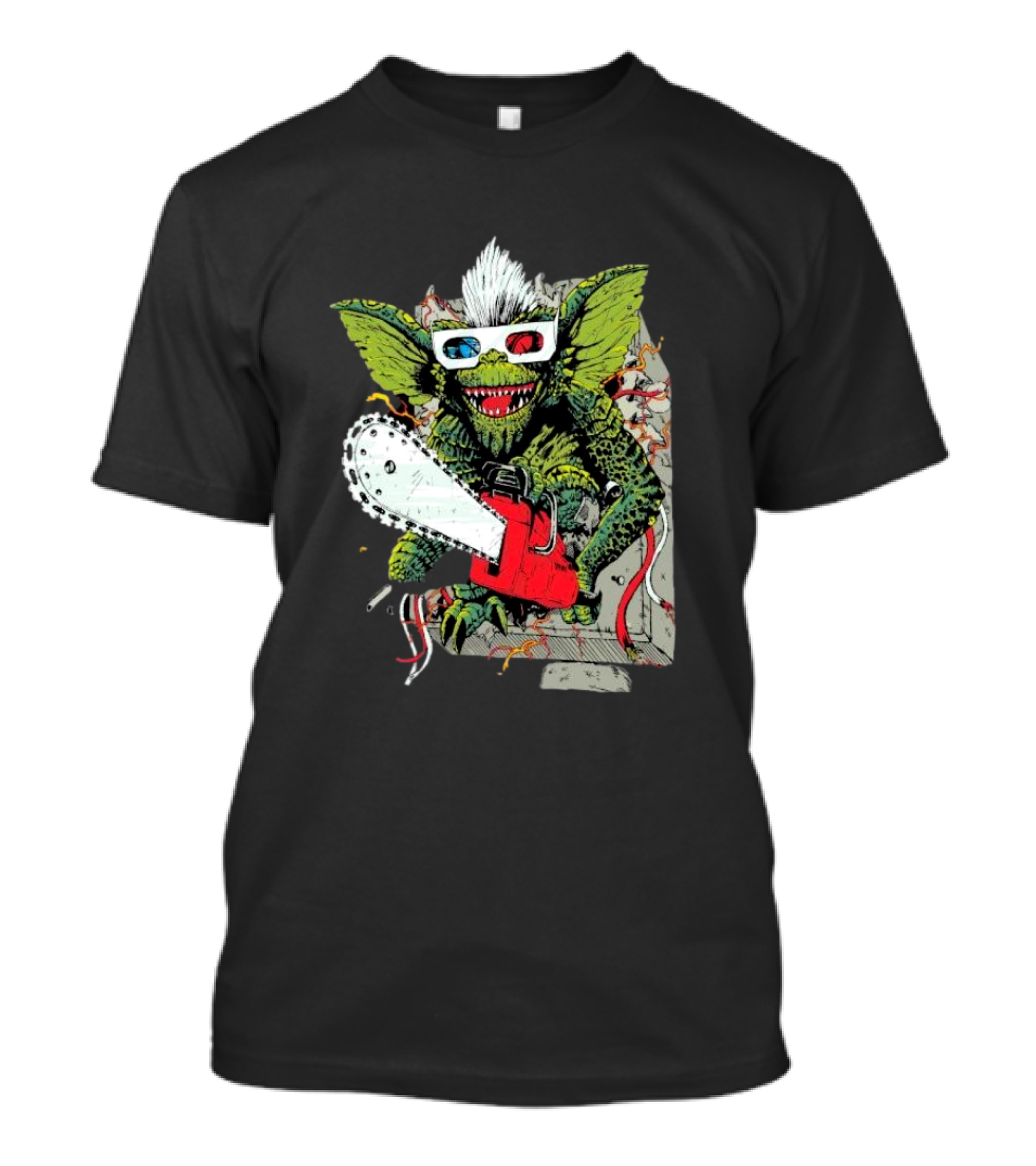 Kingston Falls Chainsaw Massacre Gremlins 3D Glasses T-Shirt