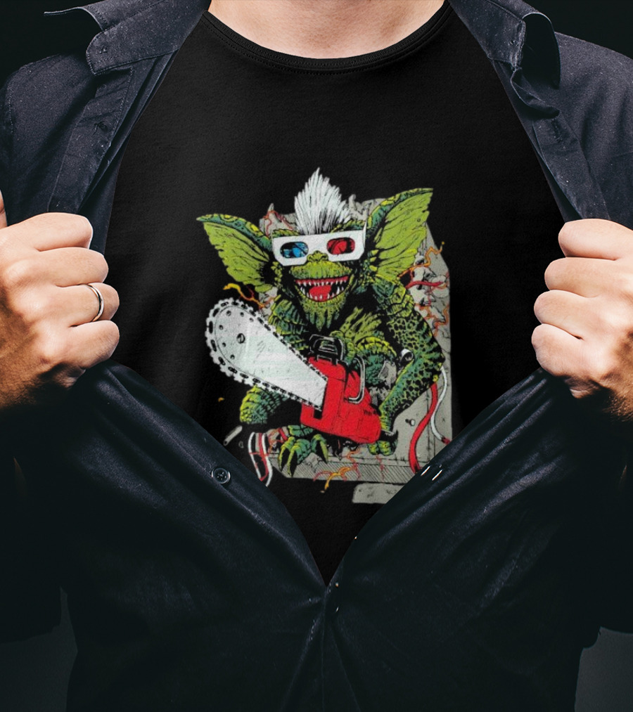 Kingston Falls Chainsaw Massacre Gremlins 3D Glasses T-Shirt