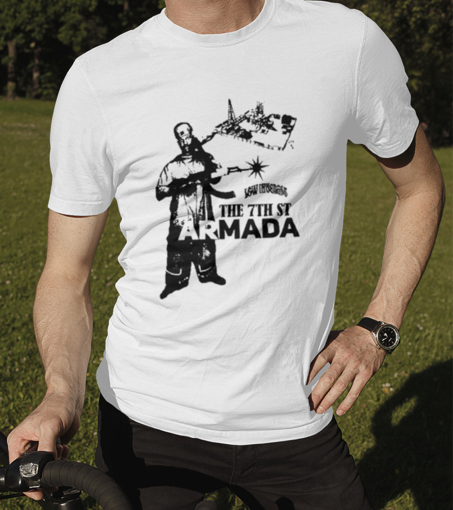 Low Interest The 7th St Armada Revolutionary Symbol With Armed Figure T-Shirt