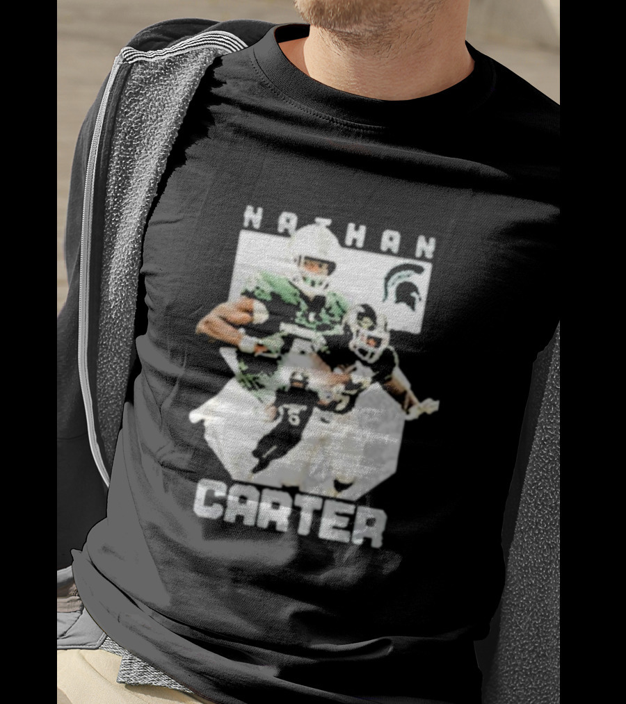 Michigan State Football Nathan Carter Player Collage T-Shirt