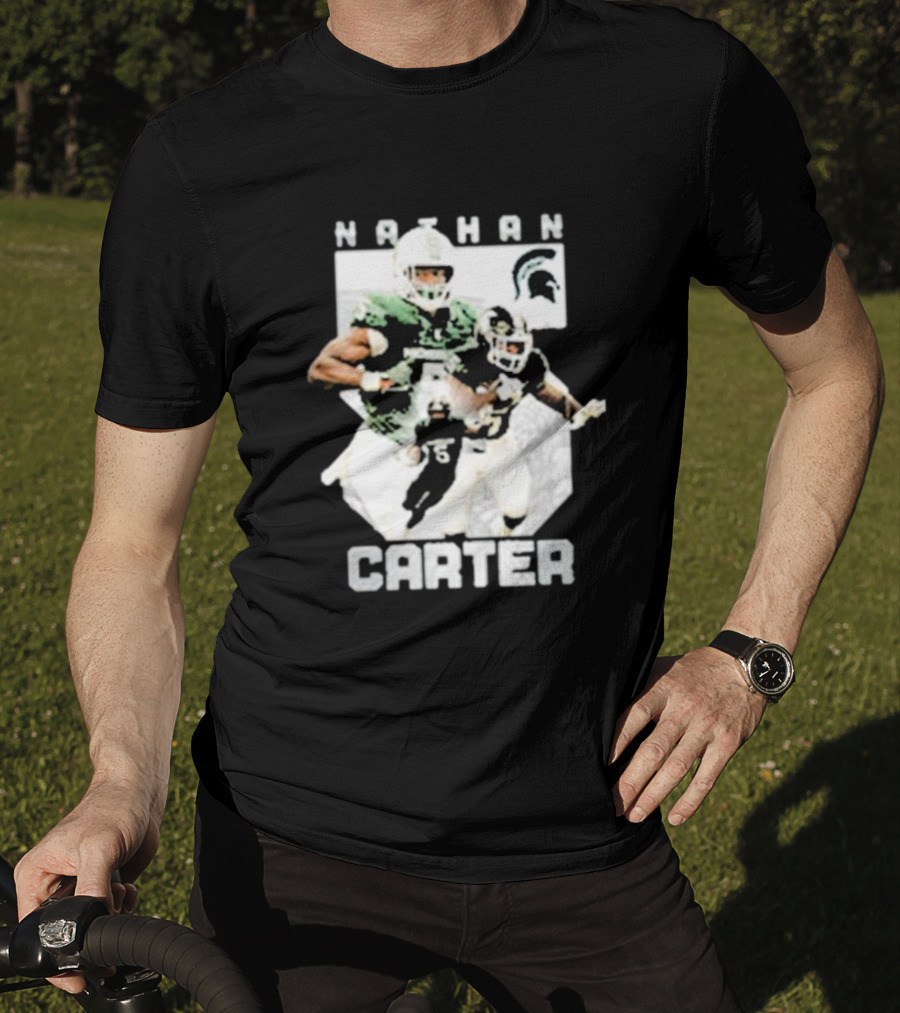 Michigan State Football Nathan Carter Player Collage T-Shirt