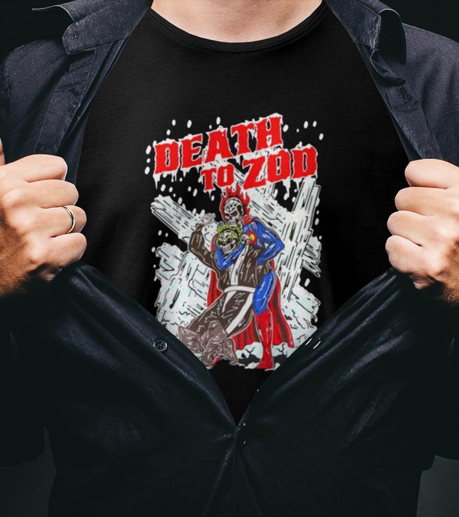 Death To Zod Battle Against Villain In Ice Fortress T-Shirt
