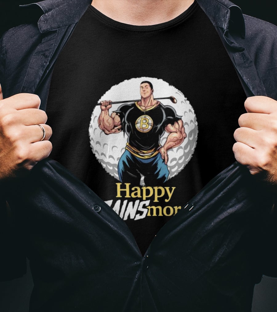 Nick Walker Happy Gainsmore Muscular Cartoon Character With Golf Club T-Shirt