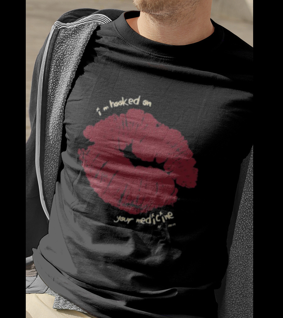 Hooked On Your Medicine Kiss Lips T-Shirt