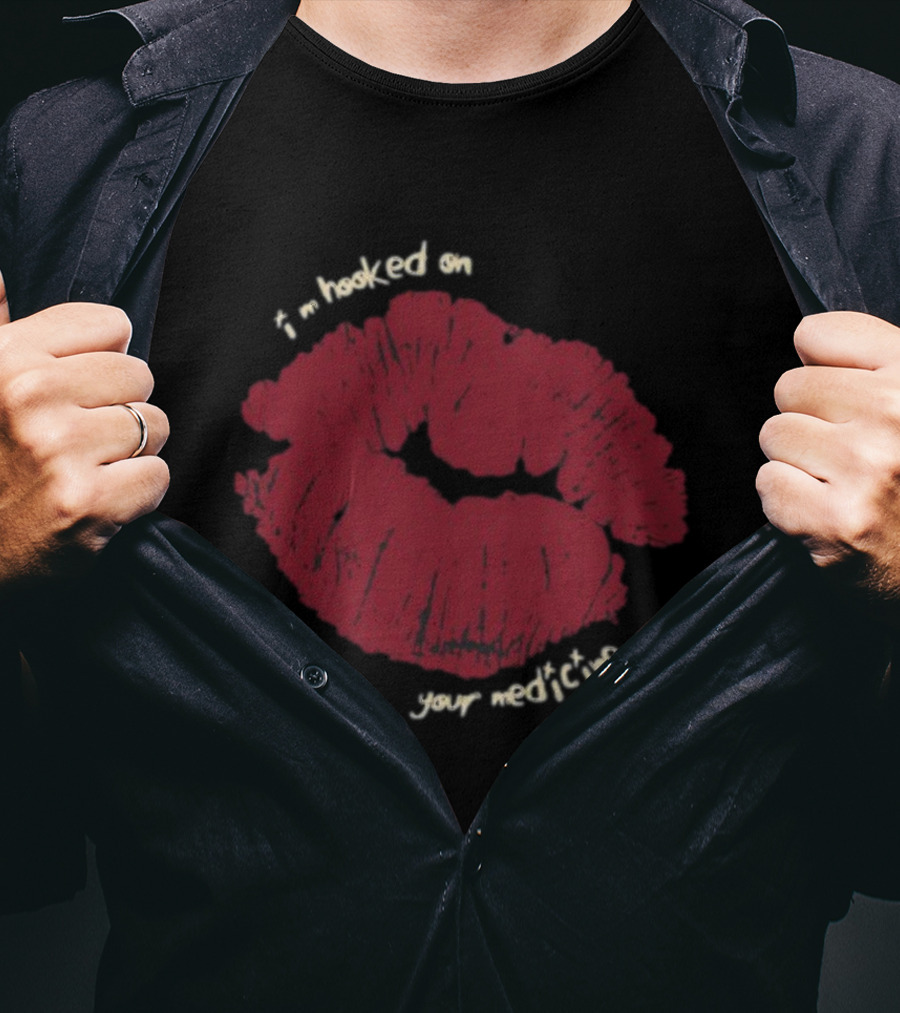 Hooked On Your Medicine Kiss Lips T-Shirt