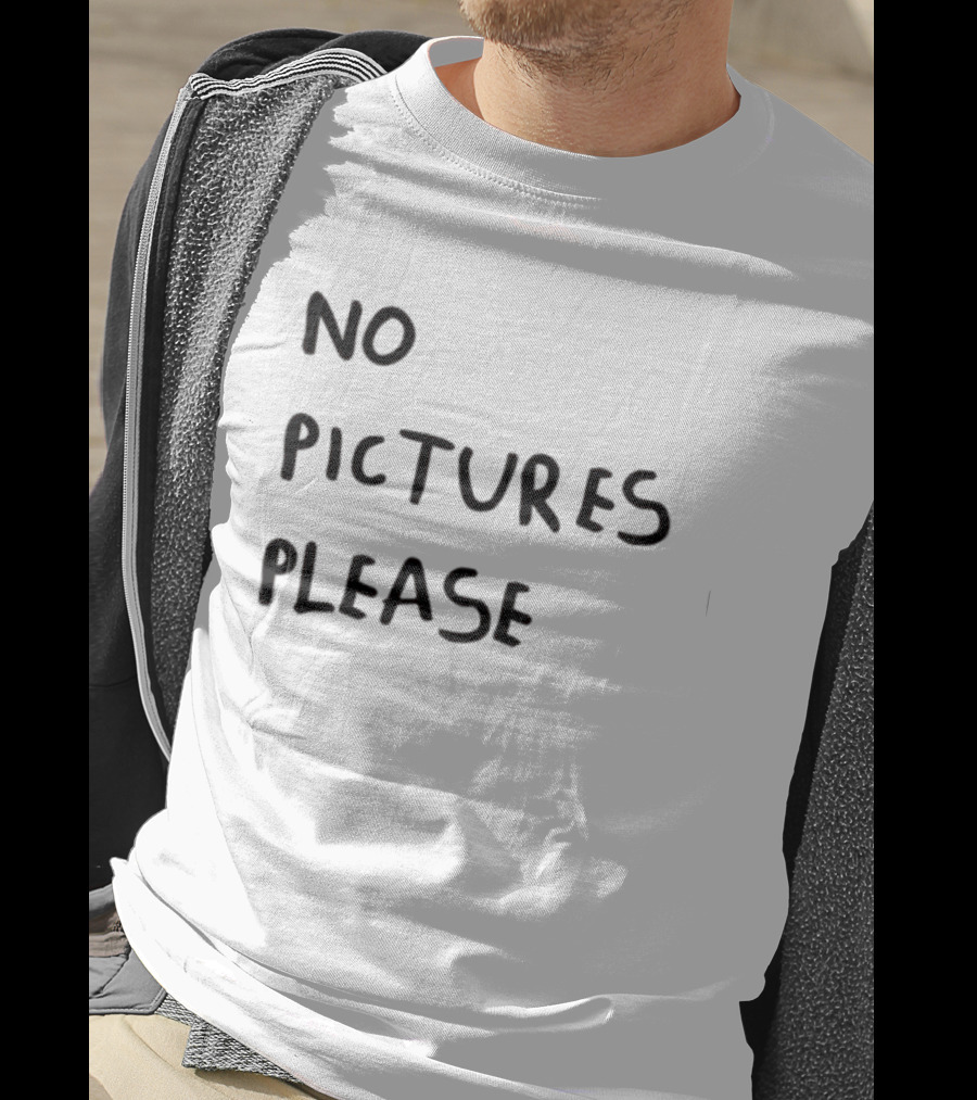 No Pictures Please Statement Black Font T-Shirt