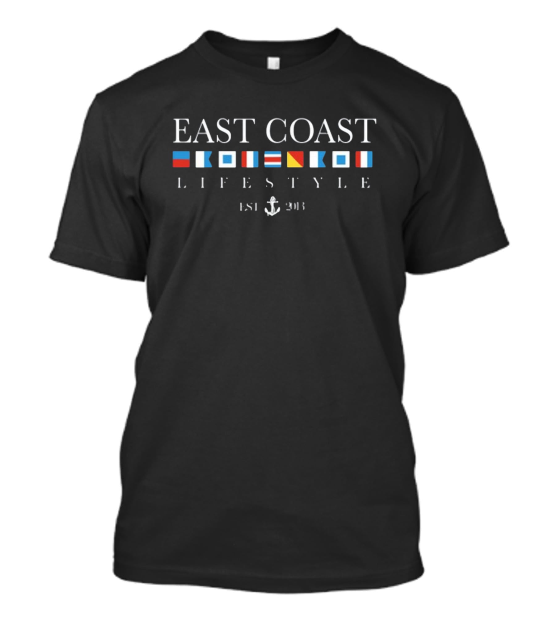 East Coast Lifestyle Est 2013 Boat Flag Anchor T-Shirt
