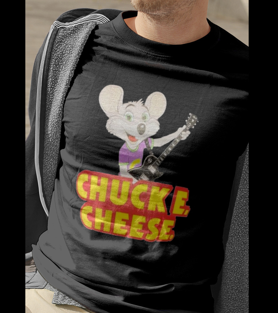 Chuck E Cheese Logo Rat With Guitar T-Shirt