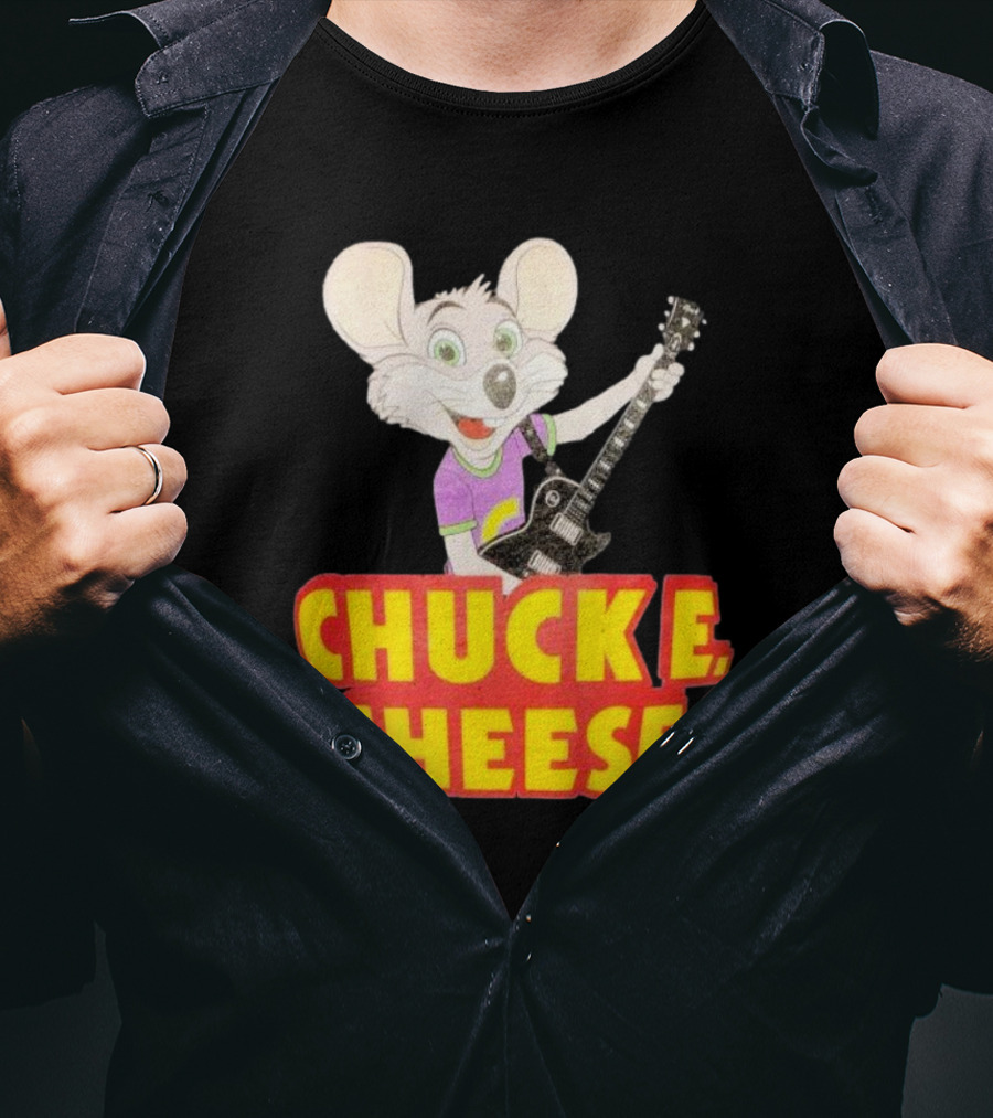 Chuck E Cheese Logo Rat With Guitar T-Shirt
