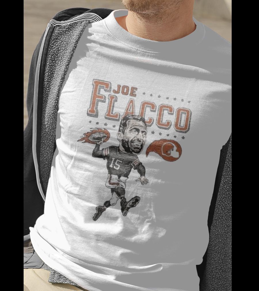 Cleveland Browns Joe Flacco 15 Football Caricature T-Shirt