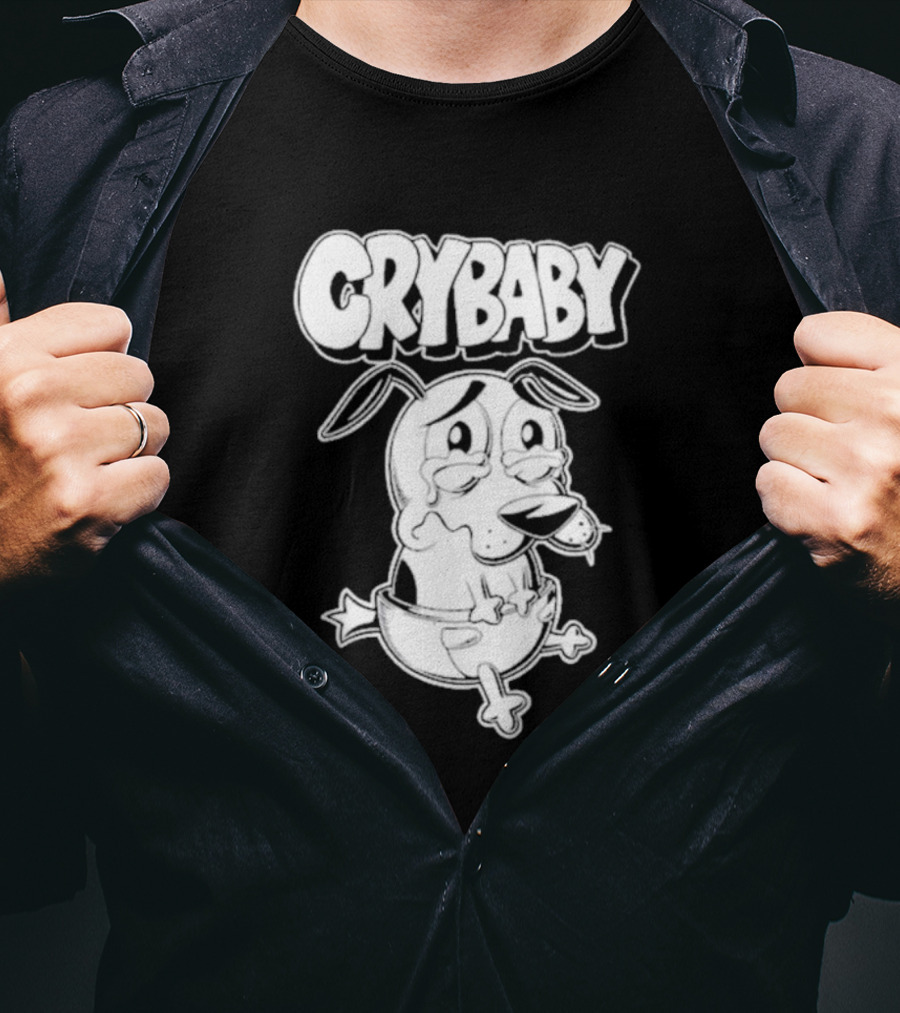 CRYBABY Olafh Ace Tearful Cartoon Dog T-Shirt