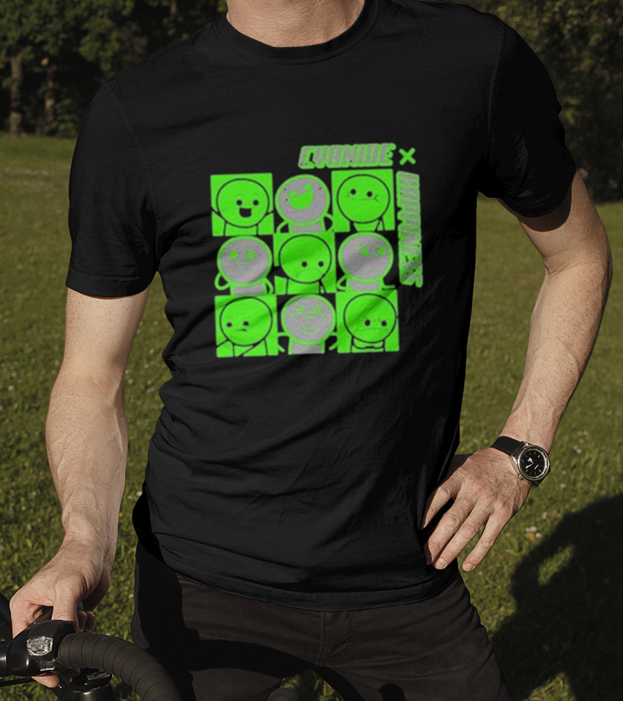 Cyanide X Happiness Neon Green Faces T-Shirt