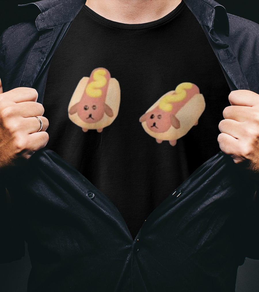 Double Hotdoggy Cute Puppy Snack T-Shirt