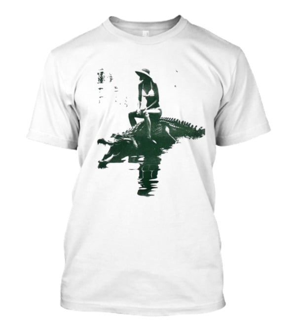 El Cocodrilo Girl In Swimwear Riding Crocodile Iconic Adventure T-Shirt