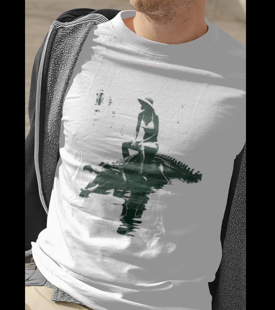 El Cocodrilo Girl In Swimwear Riding Crocodile Iconic Adventure T-Shirt
